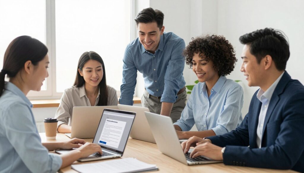 modern sales team successfully using lead qualification software