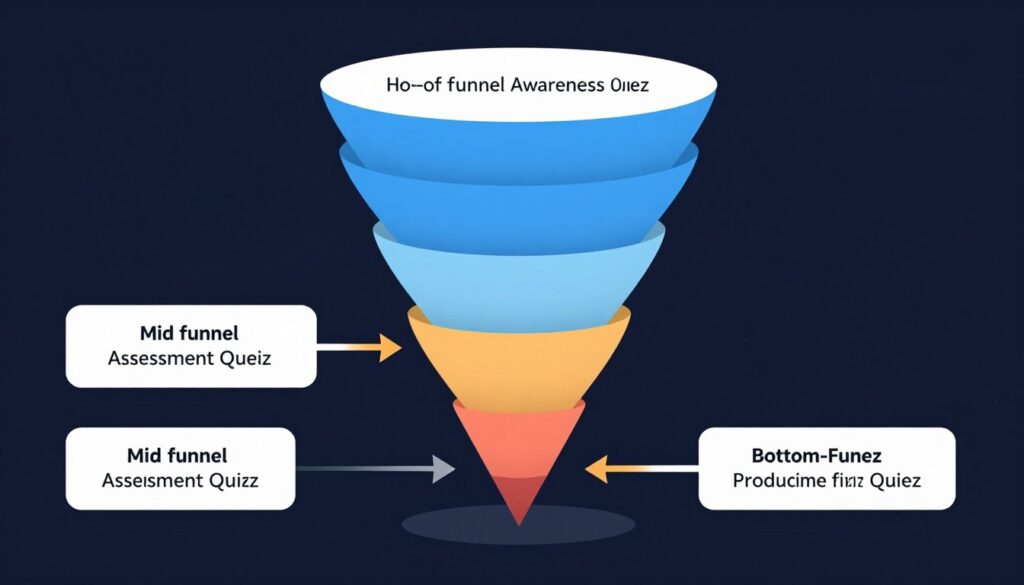 multi-quiz funnel strategy showing progression from awareness to conversion