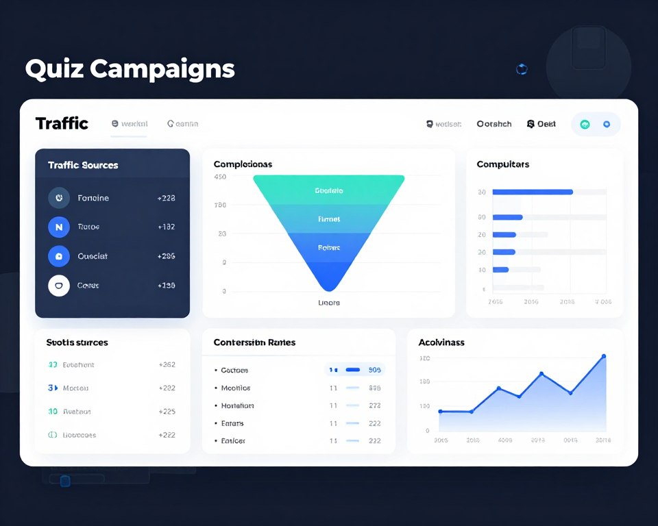 performance metrics dashboard showing key quiz KPIs and analytics