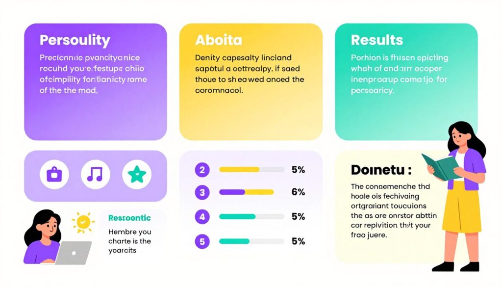 personality quiz results page showing different personality types