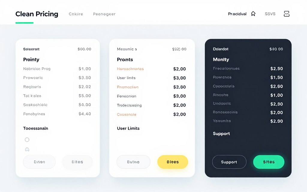 pricing plan comparison layout
