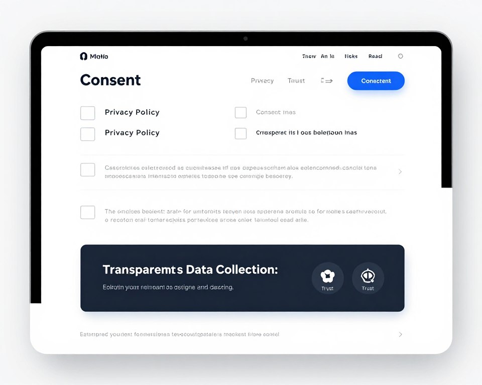 privacy-focused data collection interface showing transparent consent mechanisms and clear value exchange