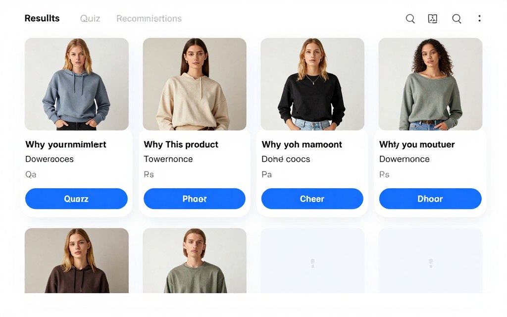 product recommendation quiz showing personalized product suggestions