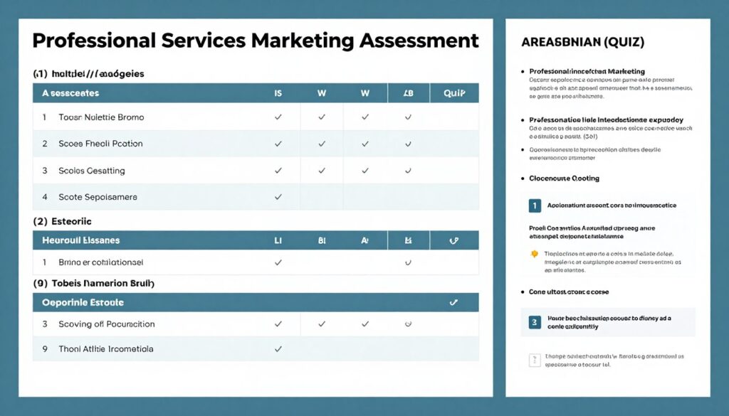 professional services assessment quiz and consultation emails
