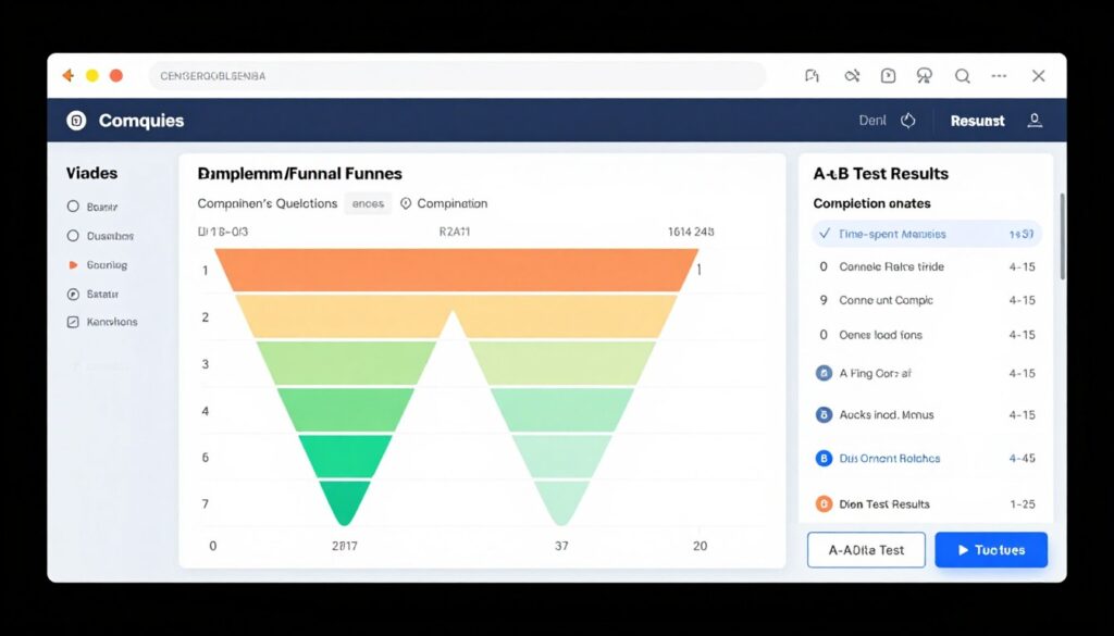 quiz analytics dashboard highlighting drop-off analysis and optimization insights
