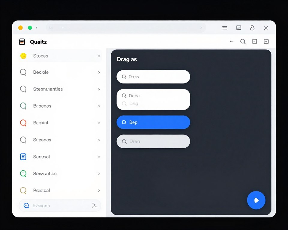 quiz builder drag and drop interface