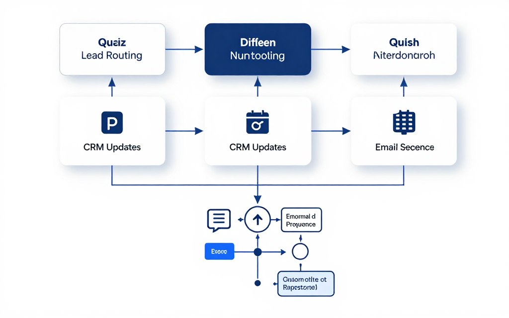 quiz marketing platform automation workflow showing lead routing and nurture sequences
