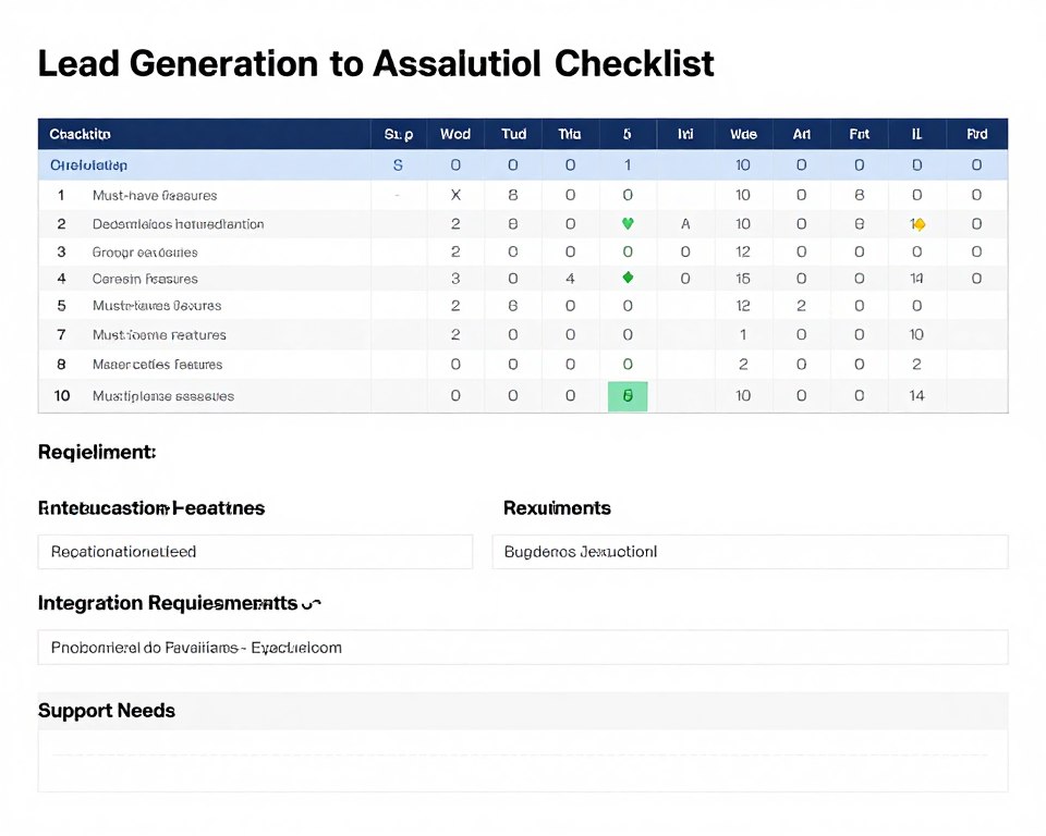 requirements checklist template for evaluating lead generation software with scoring criteria