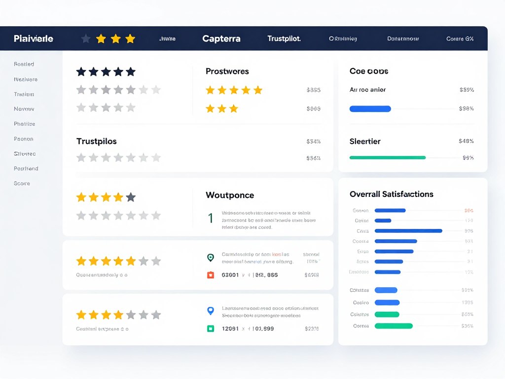 review aggregation dashboard showing ratings and feedback from multiple platforms for lead generation tools