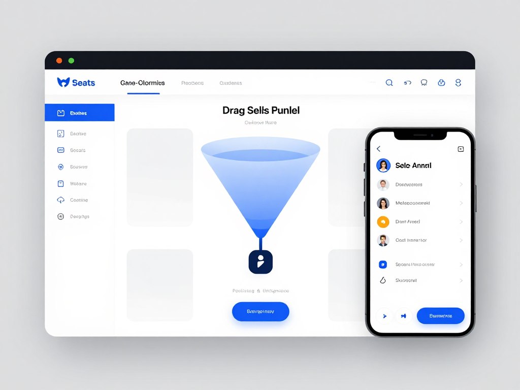 sales funnel builder interface with drag and drop features