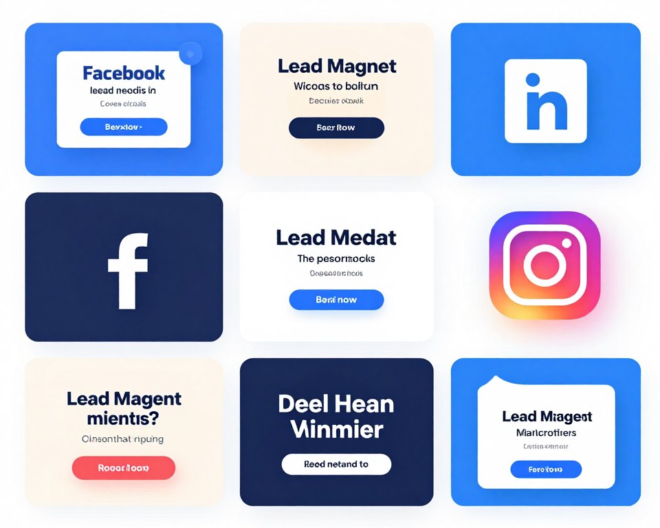 social media advertising examples showing lead generation campaigns across different platforms