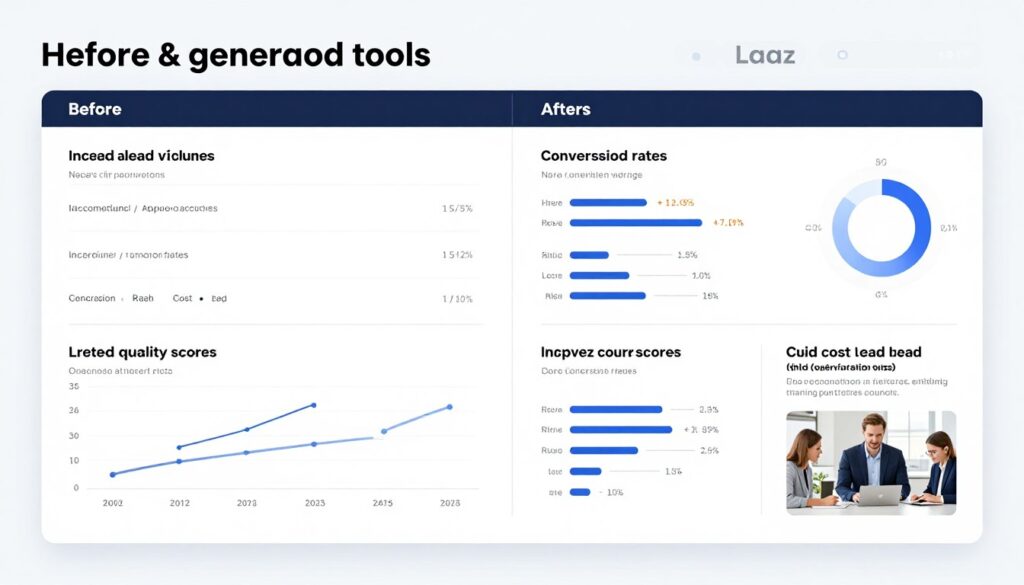 success metrics dashboard showing improved lead generation performance after implementing quiz-based tools