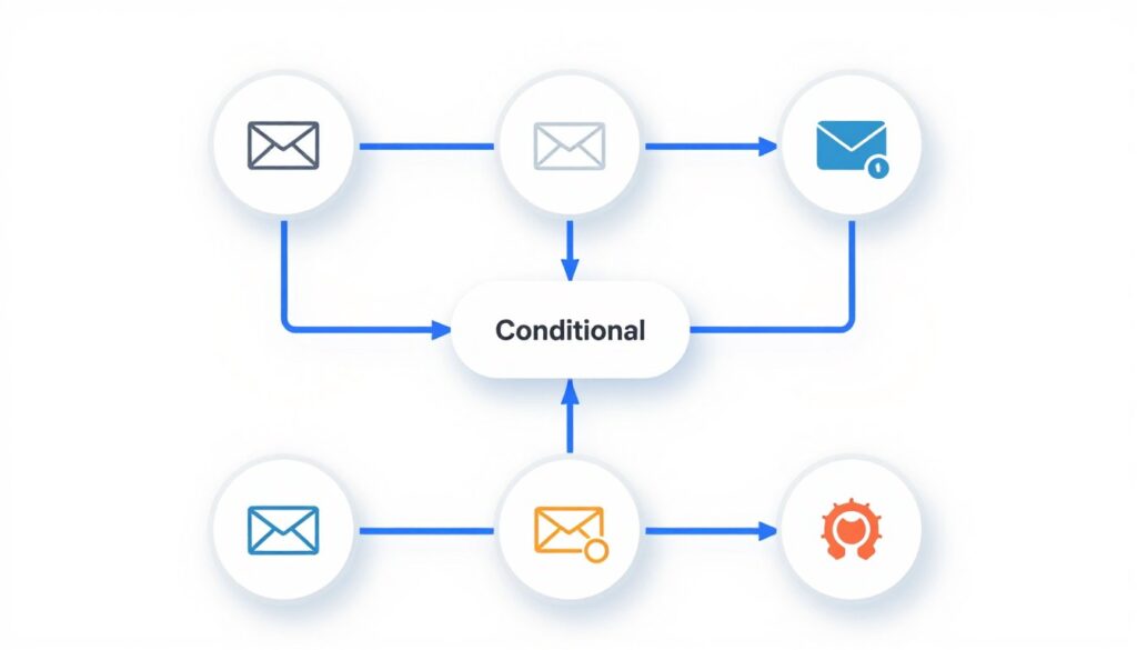 visual email workflow builder interface